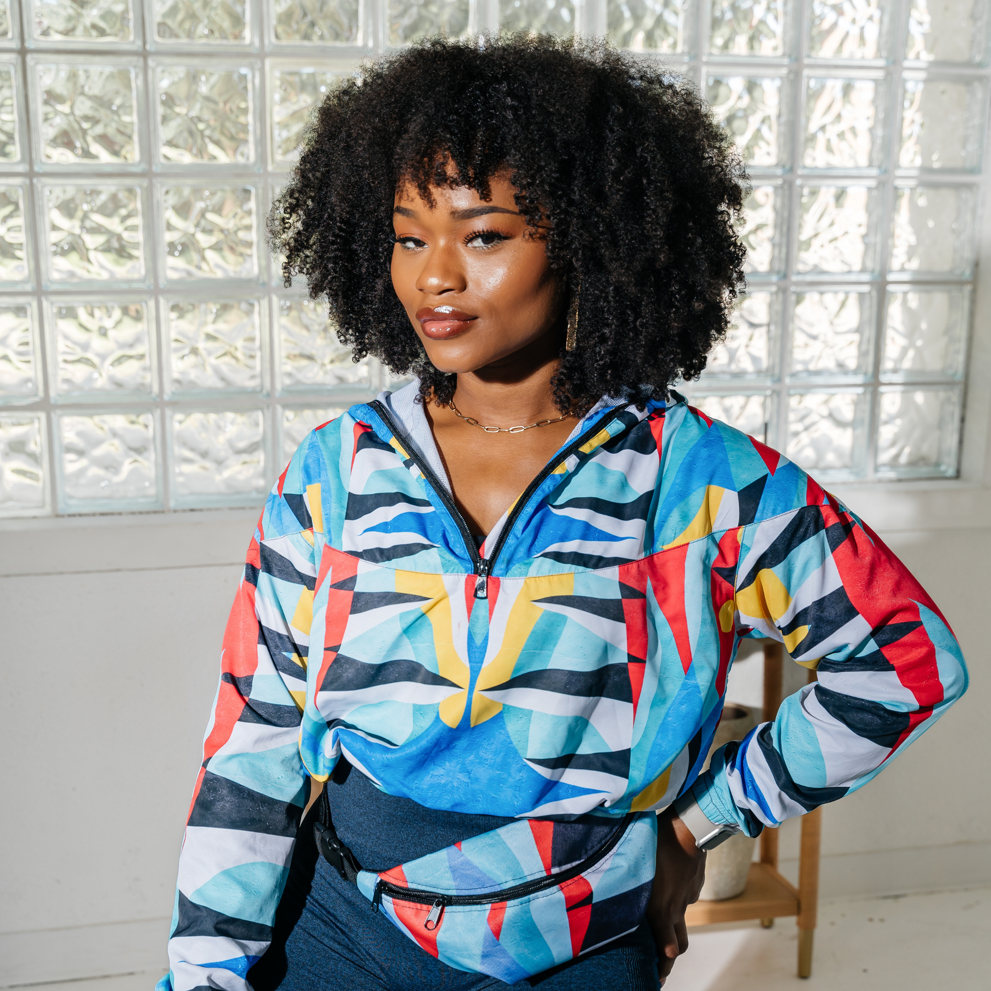 Tigre Women's cropped windbreaker – Mosaic Art Wear