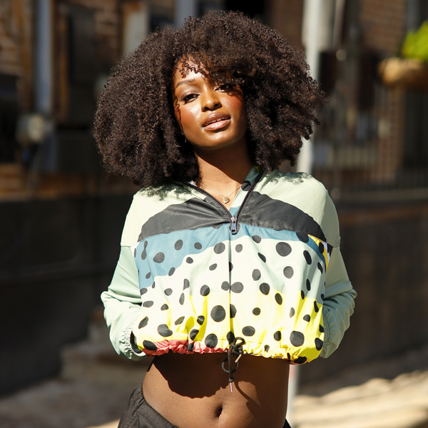 Prism Women's cropped windbreaker – Mosaic Art Wear
